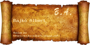 Bajkó Albert névjegykártya