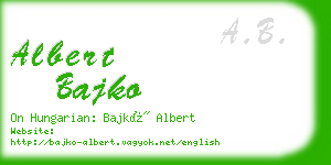 albert bajko business card